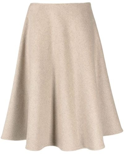 Blanca Vita A-line Flared Midi Skirt - Natural
