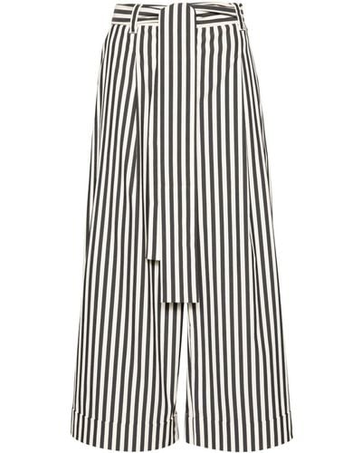 Twin Set Striped Wide-leg Pants - White