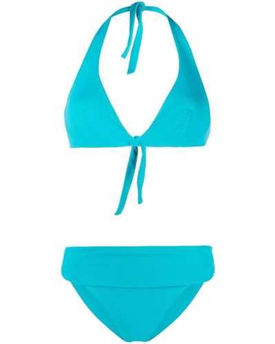 Fisico Triangel-Bikini mit Neckholder - Blau