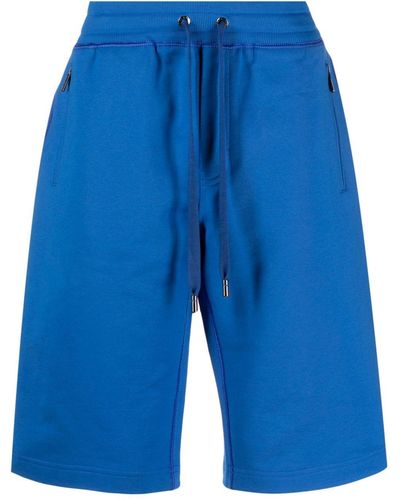 Dolce & Gabbana Katoenen Shorts Met Logoplakkaat - Blauw