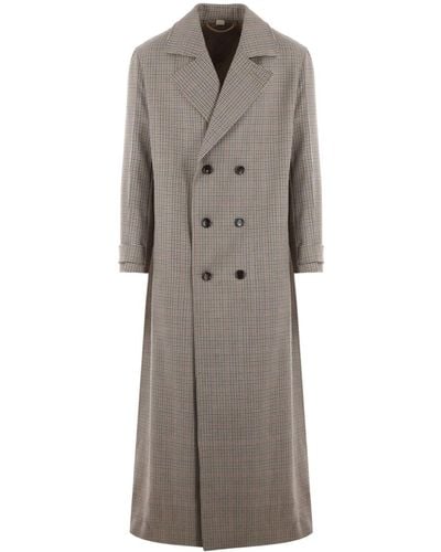 Gucci Houndstooth-pattern Wool Coat - Grey