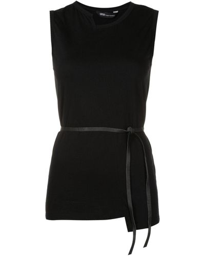 UMA | Raquel Davidowicz Asymmetric Tied-waist Top - Black