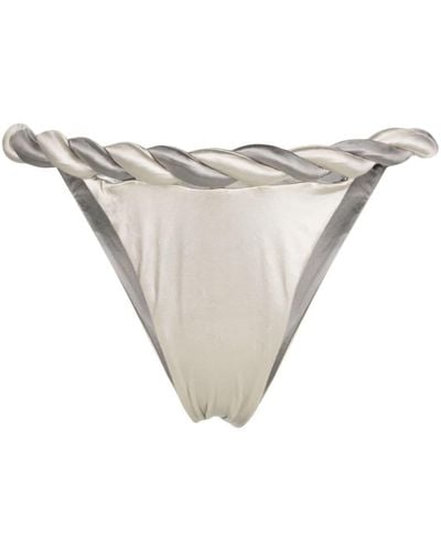 Isa Boulder Twisted-waistband Bikini Bottoms - Natural