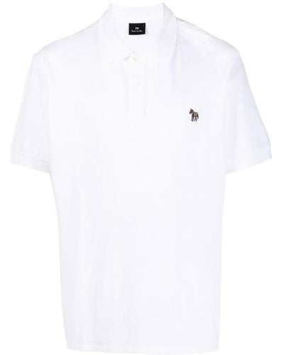 PS by Paul Smith Poloshirt Met Zebrapatch - Wit