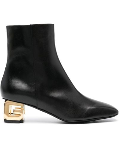Givenchy 50mm Logo-plaque Leather Boots - Black
