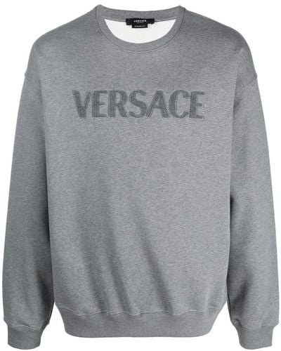 Versace ヴェルサーチェ ロゴ スウェットシャツ - グレー