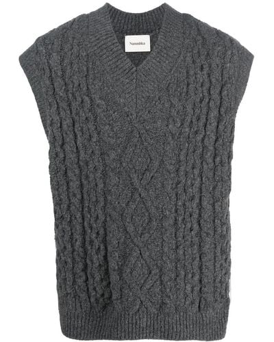Nanushka Doan Cable-knit Vest - Grey