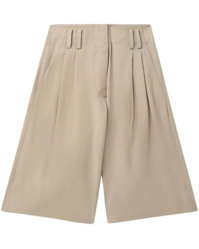 LVIR Wide-leg Tailored Shorts - Natural
