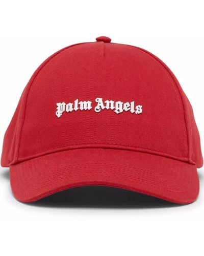 Palm Angels Casquette en coton à logo imprimé - Rouge