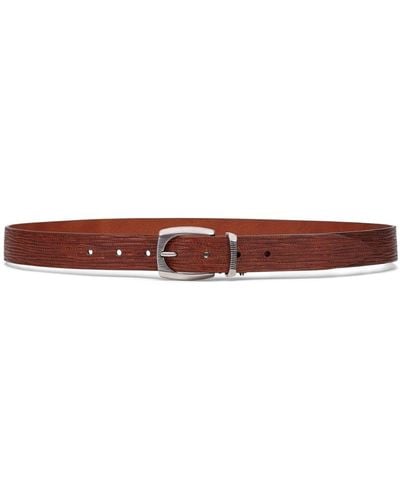 Brunello Cucinelli Ardillon-buckle Leather Belt - Brown