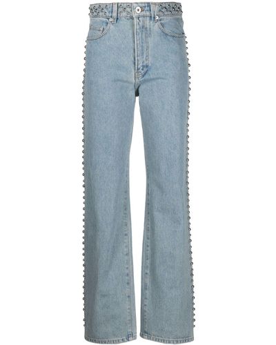 Rabanne Stud Detailed Straight Leg Jeans - Blue