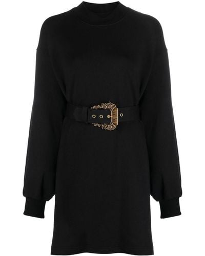 Versace Belted Long-sleeve Minidress - Black