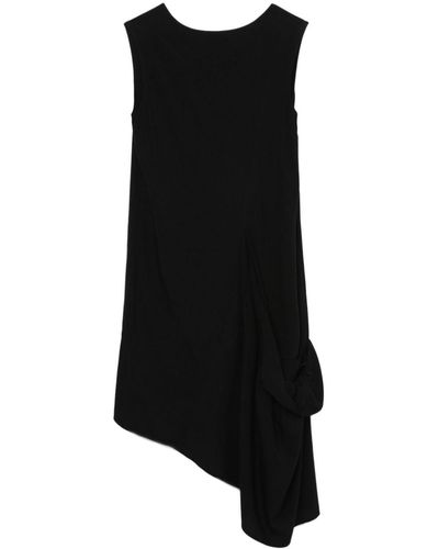 Y's Yohji Yamamoto Draped Asymmetric Minidress - Black