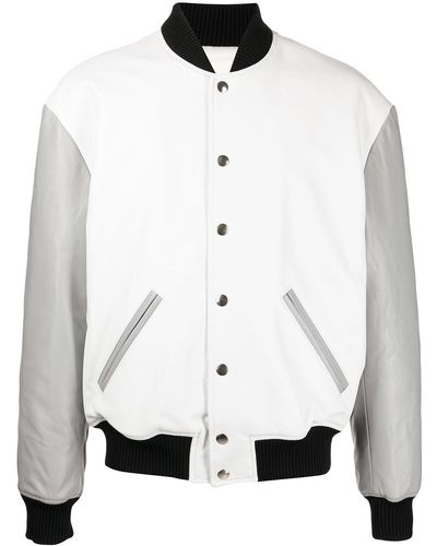 1017 ALYX 9SM Paneled Color Block Varsity Jacket - White
