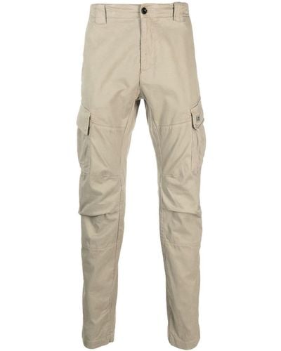 C.P. Company Logo-patch Tapered-leg Pants - Natural