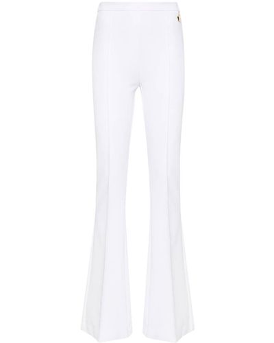 Elisabetta Franchi Pantalon à coupe évasée - Blanc