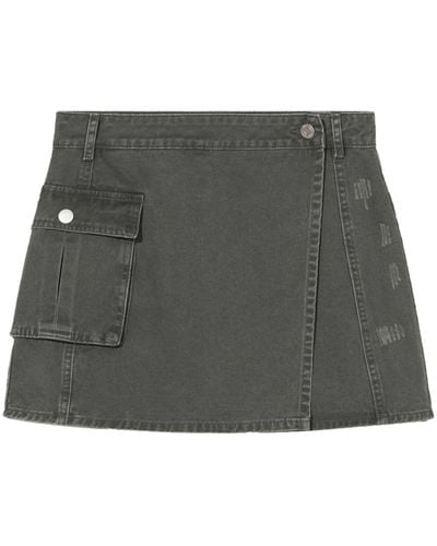 B+ AB Distressed-effect Paneled Shorts - Gray