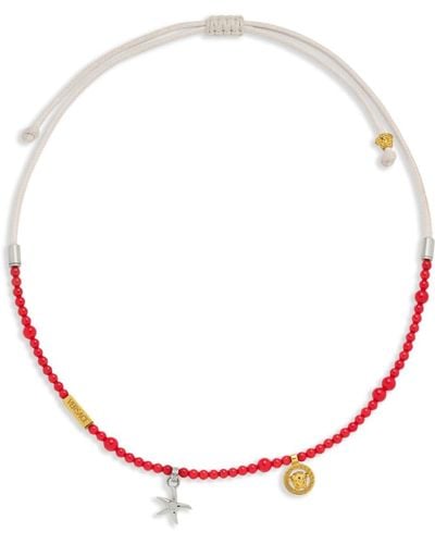 Versace Medusa-charm Beaded Necklace - Natural
