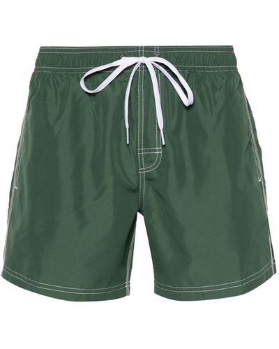 Sundek Stripe-detail Swim Shorts - Green