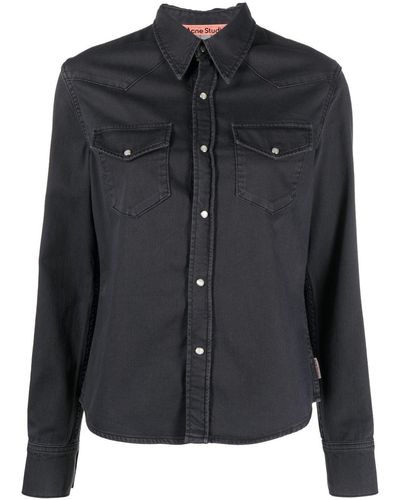 Acne Studios Long-sleeve Denim Shirt - Black