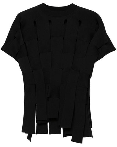 Junya Watanabe Interwoven Knitted Top - Black