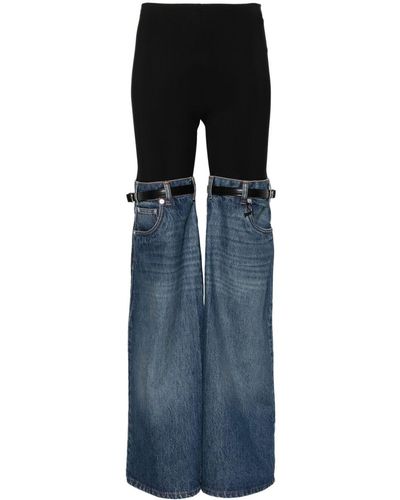 Coperni Jeans Hybrid con inserti denim - Blu