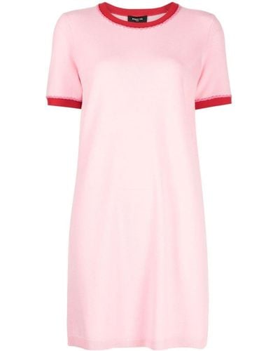 Paule Ka Contrast-trim Knitted Dress - Pink