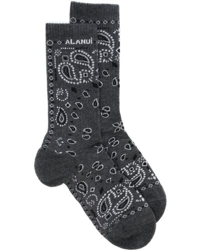 Alanui Bandana Ankle Socks - Black