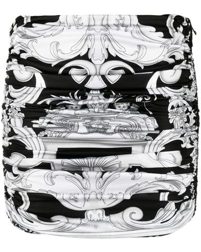 Versace Minigonna Barocco con stampa - Nero