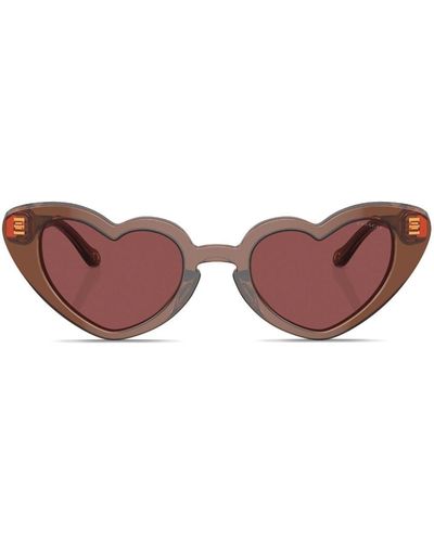 COACH Logo-print Heart-frame Sunglasses - Red