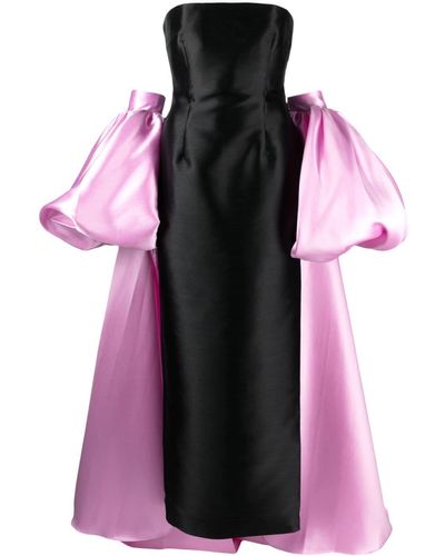 Solace London Lea Strapless Two-tone Satin-twill Gown - Pink