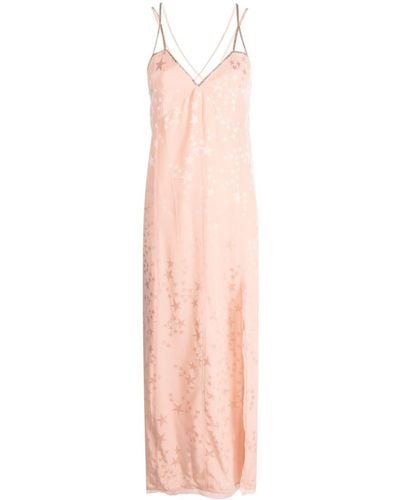 Zadig & Voltaire Rohal Star-jacquard Silk Dress - Pink