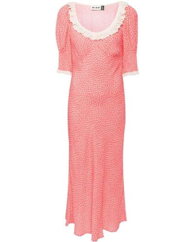 RIXO London Juliette Polka Dot-print Midi Dress - Pink