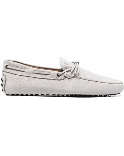 Tod's City Gommino Leather Loafers - Men's - Leather/nubuck Leather/rubber - White