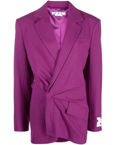 Off-White c/o Virgil Abloh Wool Blend Minidress - Purple