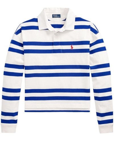 Polo Ralph Lauren Maglia da rugby corta in jersey a righe - Blu