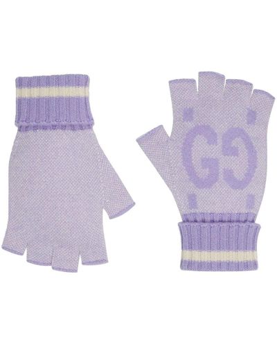 Gucci GG Cashmere Gloves - Purple