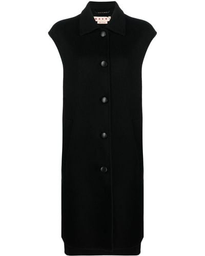 Marni Asymmetric Virgin Wool-cashmere Blend Coat - Black