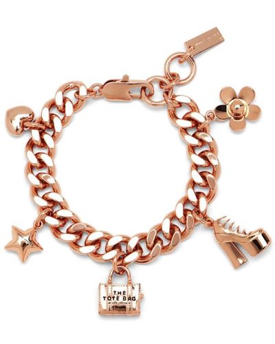 Marc Jacobs Pulsera con cadena gruesa y charm - Blanco