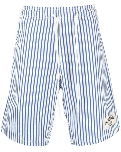 P.A.R.O.S.H. Stripe-print Knee-length Shorts - Blue