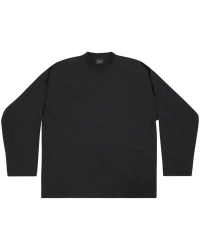 Balenciaga Drop-shoulder Crew-neck T-shirt - Black