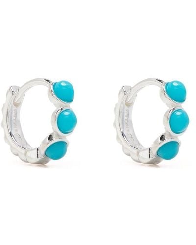 Dower & Hall Small Turquoise huggie Hoops - Blue