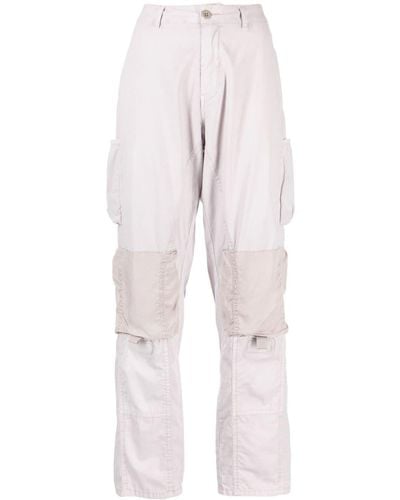 John Elliott High-waisted Panelled Cotton Trousers - Pink