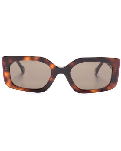Carolina Herrera Tortoiseshell Rectangle-frame Sunglasses - Brown