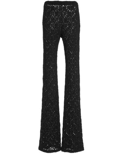 Chloé Lace-knit Flared Trousers - Black
