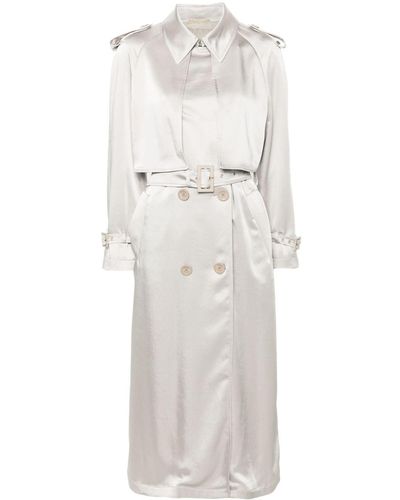 Herno Belted Satin Trench Coat - White