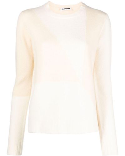 Jil Sander Two-tone Knitted Sweater - White