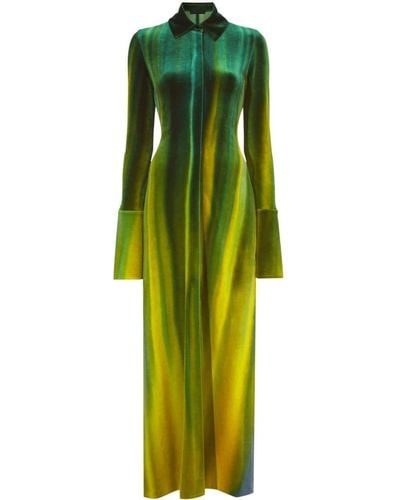Proenza Schouler Ice-dyed Velvet Shirt Dress - Green