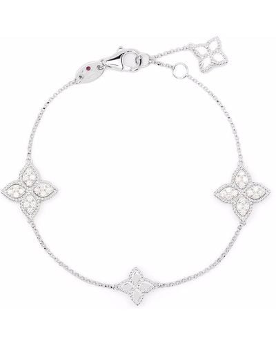 Roberto Coin Bracelet Princess Flower en or rose 18ct orné de diamants - Blanc