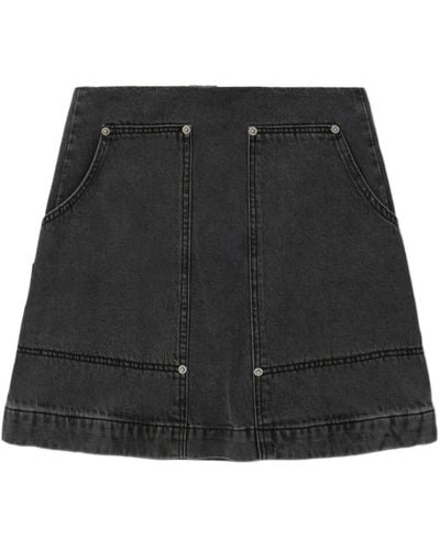 SJYP A-line Denim Miniskirt - Black
